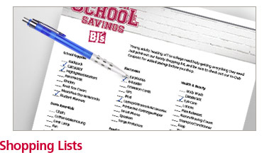 New For School Shopping List